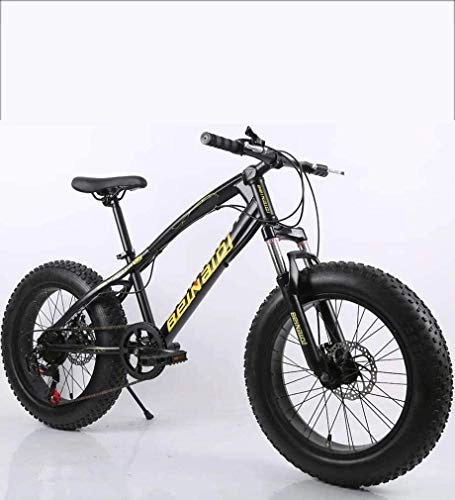 Fat Tyre Mountain Bike : QZ Fat Tire Mens Mountain Bike, Double Disc Brake / High-Carbon Steel Frame Bikes, 7 Speed, Beach Snowmobile Bicycle 20 inch Wheels, Colour:E (Color : J)