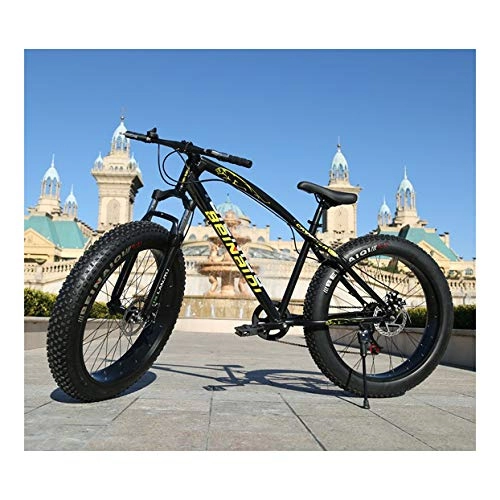 Fat Tyre Mountain Bike : RHSMW Snowmobile, Widen Big Tire Variable Speed Fat Tire Car Damping Mountain Bike Adjustable Seat of Bicycles Help To Ride Better, A, 7 speed