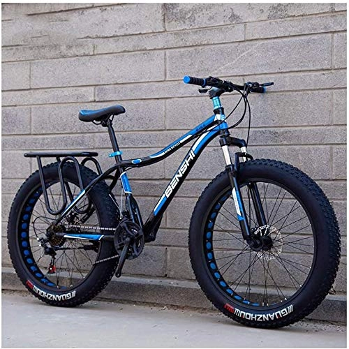 Fat Tyre Mountain Bike : RLF LF Adult Fat Tire Mountain Bikes, 24 Inch 26 Inch Dual Disc Brake Hardtail Mountain Bike, Front Suspension Bicycle Women, E, 24 Inch 21 speed