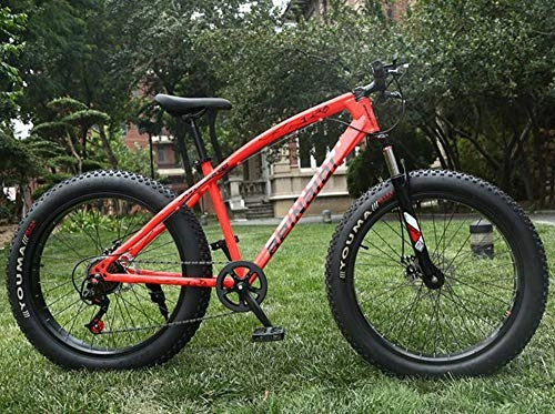 Fat Tyre Mountain Bike : WellingA Fat Tire Mens Mountain Bike, Mountain Bike, 26 Inch 7 / 24 / 27 Speed Bike, Men Women Student Variable Speed Bike, 002, 27stage Shift