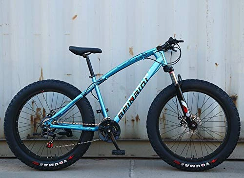 Fat Tyre Mountain Bike : WellingA Fat Tire Mens Mountain Bike, Mountain Bike, 26 Inch 7 / 24 / 27 Speed Bike, Men Women Student Variable Speed Bike, 012, 24stage Shift