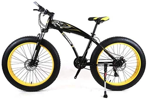 Fat Tyre Mountain Bike : Wyyggnb Mountain Bike, folding Bike Mens Mountain Bike 7 / 21 / 24 / 27 Speeds, 26 Inch Fat Tire Road Bicycle Snow Bike Pedals With Disc Brakes And Suspension Fork (Color : A, Size : 21 Speed)