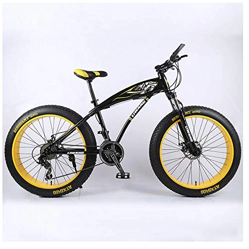 Fat Tyre Mountain Bike : XMB 26 inch off-road bicycles, Dual disc brake men and women mountain bikes with full suspension, fat tires high carbon steel suspension youth men and women mountain bikes (21-speed)