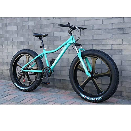 Fat Tyre Mountain Bike : XNEQ 26 Inch Variable Speed Mountain Bike, 4.0 Wide Tire Beach Snowmobile, 7 / 21 / 24 / 27 / 30 Speed, Removable, Blue, 27