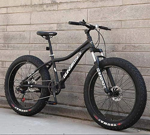 Fat Tyre Mountain Bike : XXCZB Mountain Bikes 26Inch Fat Tire Hardtail Snowmobile Dual Suspension Frame And Suspension Fork All Terrain Men s Mountain Bicycle Adult-Black 1_21Speed