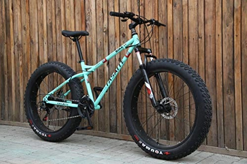 Fat Tyre Mountain Bike : XZM Mountain bike 4.0 fat tire mountain bicycle 24 / 26 inch high Steel beach bicycle snow bike, 26 inch green, 24 speed