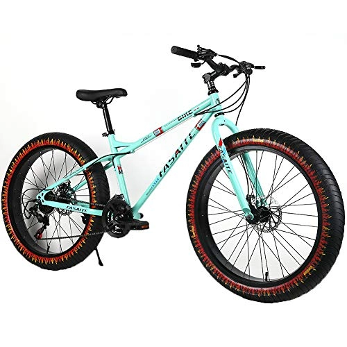Fat Tyre Mountain Bike : YOUSR 26 inch fatbike 24 inch dirt bike fork suspension for men and women Blue 26 inch 27 speed