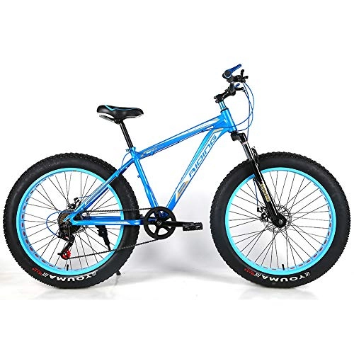 Fat Tyre Mountain Bike : YOUSR Dirtbike Mountain Bike 24 Inch Dirt Bike 27.5 Inch Men's Bicycle & Women's Bicycle Blue 26 inch 30 speed