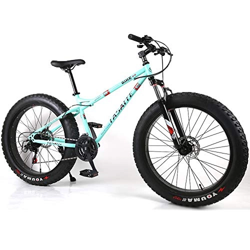 Fat Tyre Mountain Bike : YOUSR Mens Mountain Bike Fat Bike Mountain Bicycles Shimano Unisex's Green 26 inch 27 speed