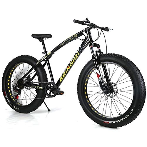 Fat Tyre Mountain Bike : YOUSR Mountain Bicycle Shock Absorption Mens Bike Lightweight Unisex's Black 26 inch 24 speed
