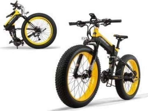 Folding Electric Mountain Bike : 26 Inch Electric Moped Folding Bicycle with 40km / h 48V 500W / 1000W Motor 80Km Autonomy Shimano 27 Speeds 26 x 4 Inch Fat Tires Aluminum Mountain / City / Road Bike for Men Women[EU STOCK