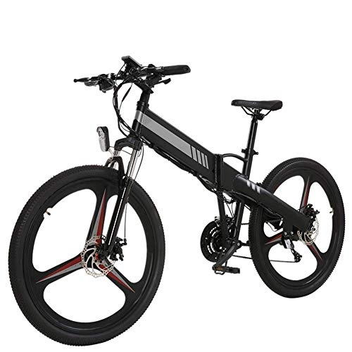 Folding Electric Mountain Bike : AYHa Mountain Off-Road Electric Bike, 27 Speed 400W Motor Aluminum Alloy Frame 26 inch Adults Folding Travel E-Bike Hydraulic Disc Brake 48V Lithium Battery