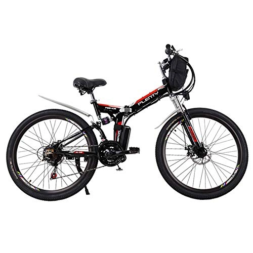 Folding Electric Mountain Bike : BAIYIQW Electric Bicycle Snow Bike (24in) 3 riding modes / 48VA-class lithium battery / 350W high-speed motor / weight 19kg, load-bearing 140kg, 48V / 15AH / 90Wh / 160km