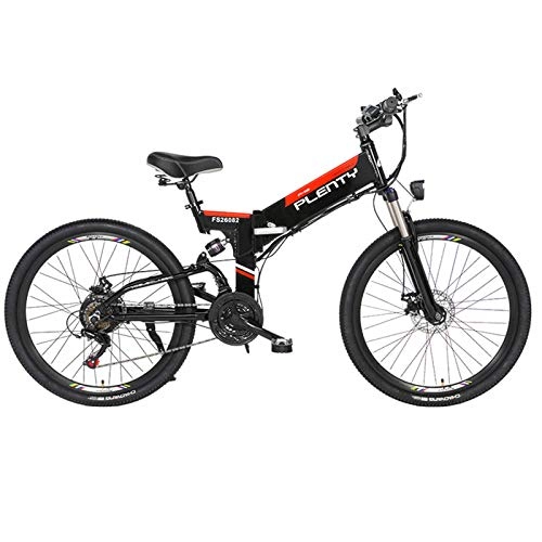 Folding Electric Mountain Bike : BAIYIQW Electric Bicycle Snow Bike (26in) 3 riding modes / weight 19kg, load-bearing 140kg / 350W high-speed motor / 48VA lithium battery, A