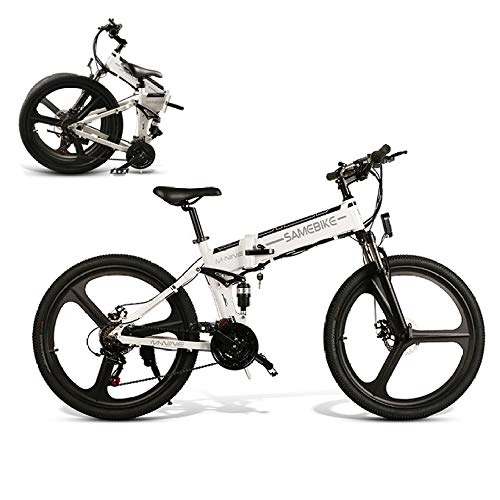 Folding Electric Mountain Bike : Barhe Electric Mountain Bike 26" Wheel Folding Ebike 350W 48V 10AH 21 Speed Magnesium Alloy Rim for Adult