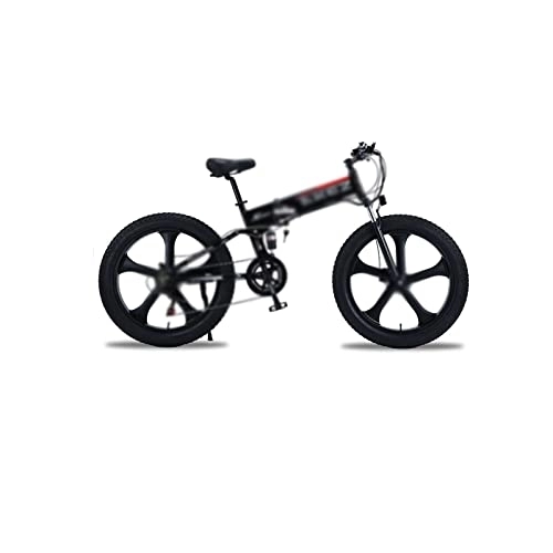 Folding Electric Mountain Bike : BEDRE Adult Electric Bicycles, Electric Bike Motor Bikes Bicycles ELECTR Bike Mountain Bike Snow Bicycle Fat Tire e Bike Folded ebike Cycling (Color : Black)