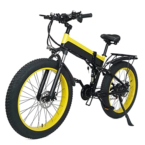 Folding Electric Mountain Bike : BZGKNUL 750W Folding Electric Bike 26" Fat Tire Electric Commuter Bike, 48V 10Ah Lithium Battery 24.8 MPH Adults / Teens City Ebike