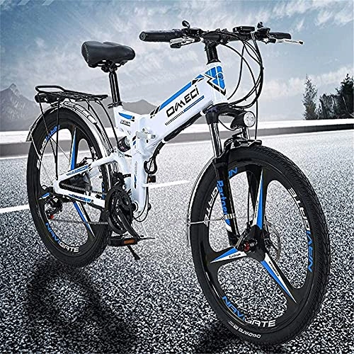 Folding Electric Mountain Bike : CASTOR Electric Bike Bike Folding, Mountain Bike, 26 Inch EBike with LargeScreen LCD Display, 48V 10Ah Removable Lithium Battery, 21 Speed Gear