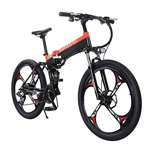 Folding Electric Mountain Bike : CYSHAKE Movement Foldable electric bicycle 400W Fat Tire mountain bike 27 speed disc brake Male Dame adults Outdoor cycling