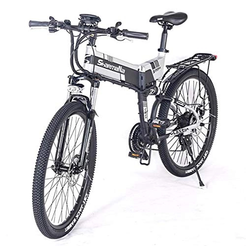 Folding Electric Mountain Bike : Dapang Power Plus Electric Mountain Bike, 26'' Electric Bike with 36V 10.4Ah Lithium-Ion Battery, Aluminum Frame with Mechanical Disc Brakes, Black