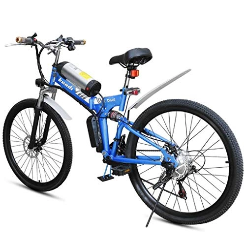 Folding Electric Mountain Bike : DEPTH Electric Mountain Bike 36V 8AH with Removable Large Capacity Lithium-Ion Battery Electric Bicycle 21 Speed Gear And Three Working Modes, Blue