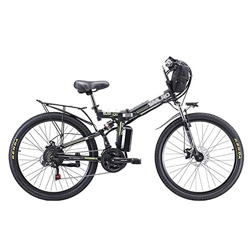 Folding Electric Mountain Bike : DJP Mountain Bike, Furniture Folding Electric Mountain Bikes, Wheel Lithium-Ion Batter Electric Bicycle, 3 Riding Modes Ebike for Adults Outdoor Cycling Black 350W 48V 8Ah, Black, 350W 48V 8Ah