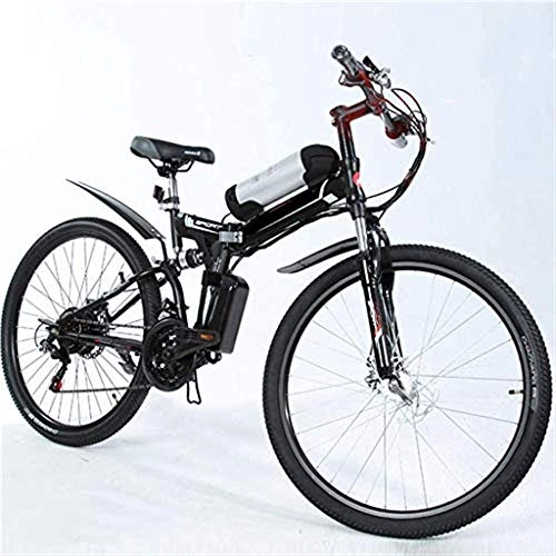 Folding Electric Mountain Bike : DSHUJC 26 Inch Electric Bicycle, 48v 250w Mountain Bike Lithium Battery Pedals Bike, With Disc Brakes And Suspension Fork, Lightweight Foldable