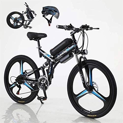 Folding Electric Mountain Bike : Electric Bike, 26inch Folding Mountain Electric Bike 350w Motor 36v / 8ah / 10ah Cruising Range 50 / 70km Removable Lithium Battery Double disc Brake Professional 21-Speed Gear, Gray, 8ah 50km