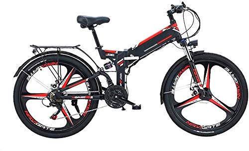 Folding Electric Mountain Bike : Electric Bike Electric Mountain Bike 24 / 26'' Folding Electric Mountain Bike with Removable 48V / 10AH Lithium-Ion Battery 300W Motor Electric Bike E-Bike 21 Speed Gear And Three Working Modes, White, 24in