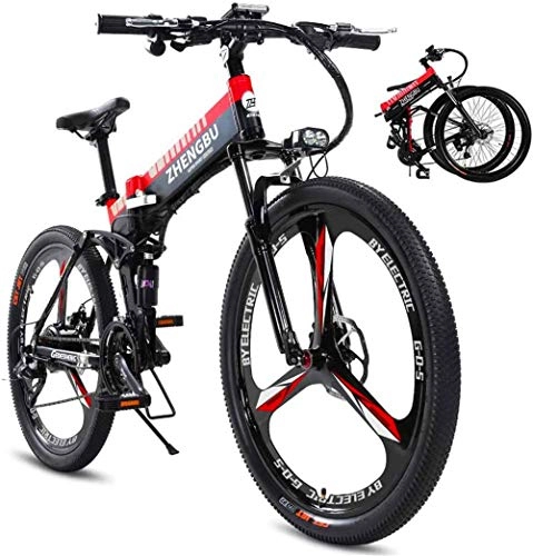 Folding Electric Mountain Bike : Electric Bike Electric Mountain Bike 26" Electric Mountain Bike 400W Folding Ebike with 48V 10AH Lithium-Ion Battery 27 Speed Gear, Mens MTB Commute / Offroad Electric Bicycle for the jungle trails, the