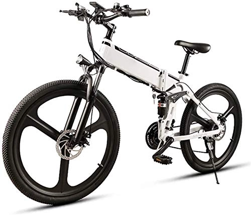 Folding Electric Mountain Bike : Electric Bike Electric Mountain Bike 26 in Electric Bike for Adults 350W Folding Mountain E-Bike with 48V10AH Removable Lithium-Ion Battery, Aluminum Alloy Double Suspension Bicycle Maximum Speed 35Km