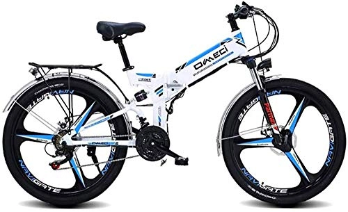 Folding Electric Mountain Bike : Electric Bike Electric Mountain Bike E-Bike 26'' Electric Mountain Bike for Adults 300W 48V 10Ah Lithium-Ion Battery, Rear Seat, 21 Gear Shift Bicycle for Men Women Outdoor Commuting for the jungle tr