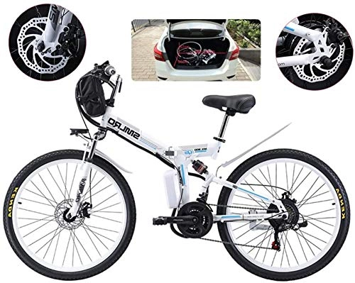 Folding Electric Mountain Bike : Electric Bike Electric Mountain Bike E-Bike Folding Electric Mountain Bike, 500W Snow Bikes, 21 Speed 3 Mode LCD Display for Adult Full Suspension 26" Wheels Electric Bicycle for City Commuting Outdoo