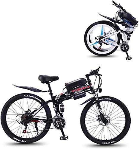 Folding Electric Mountain Bike : Electric Bike Electric Mountain Bike Electric Bike Folding Electric Mountain Bike with 26" Super Lightweight High Carbon Steel Material, 350W Motor Removable Lithium Battery 36V And 21 Speed Gears, Gra