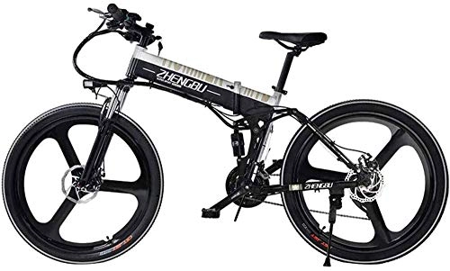 Folding Electric Mountain Bike : Electric Bike Electric Mountain Bike Electric Bike for Adult 26'' Mountain Ebikes 48V 10AH Removable Lithium Battery 400W Powerful Motor 27 Speed E-Bicycle for the jungle trails, the snow, the beach,