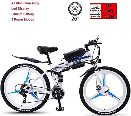 Folding Electric Mountain Bike : Electric Bike Electric Mountain Bike Electric Folding Bicycle, 36V350W Super Powerful Motor, 50-90Km Endurance, Charging Time 3-5 Hours, 26-Inch 21-Speed Mountain Bike, Suitable for Men and Women to R