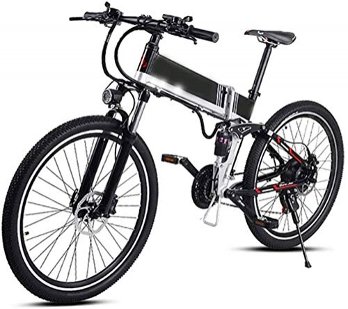 Folding Electric Mountain Bike : Electric Bike Electric Mountain Bike Electric Mountain Bike 48v and 500w Assist Electric Bicycle Beach Snow Bike for Adults Aluminum Electric Scooter 8 Speed Gear E-bike with Removable 48v 10.4a Lithi