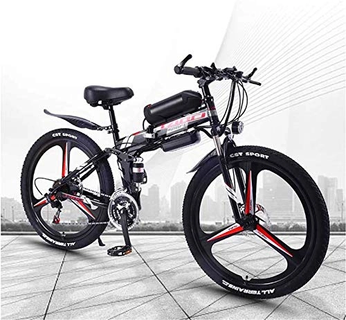 Folding Electric Mountain Bike : Electric Bike Electric Mountain Bike Folding Adult Electric Mountain Bike, 350W Snow Bikes, Removable 36V 8AH Lithium-Ion Battery for, Premium Full Suspension 26 Inch for the jungle trails, the snow,