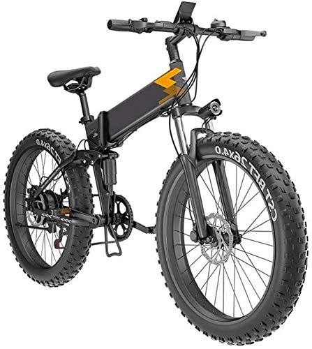 Folding Electric Mountain Bike : Electric Bike Electric Mountain Bike Folding Electric Bike for Adults, E-Bike 26-Inch Tires Mountain Electric Bike, Foldable Bicycle Adjustable Height Portable with LED Front Light, 400W Watt Motor 7