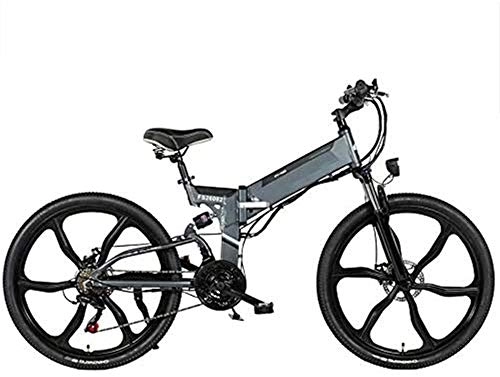 Folding Electric Mountain Bike : Electric Bike Electric Mountain Bike Folding Electric Mountain Bike, 26'' Electric Bike E-Bike 21 Speed Gear And Three Working Modes. with Removable 48V 10 / 12.8AH Lithium-Ion Battery 350W Motor for th