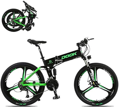 Folding Electric Mountain Bike : Electric Bikes, 26-In Folding Electric Bike for Adult with 250W36V8A Lithium Battery 27-Speed Aluminum Alloy Cross-Country E-Bike with LCD Display Load 150 Kg Electric Bicycle with Double Disc Brake ,