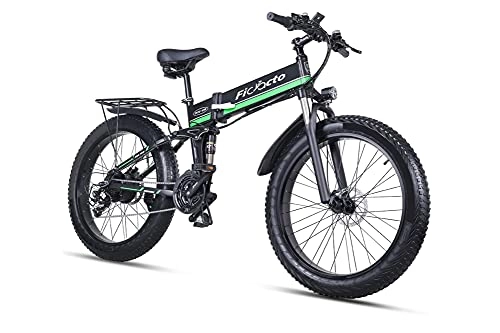 Folding Electric Mountain Bike : Electric Bikes for Adult, Ficyacto 26" Electric Mountain Bike, with 48V 17Ah lithium Battery, 3.5" LCD Display Ebike