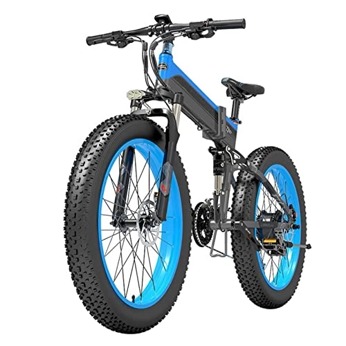 Folding Electric Mountain Bike : Electric Bikes for Adults Foldable Electric Bike for Adults 440 Lbs 25 Mph 1000W Electric Bike 26-Inch Fat Ebike Folding E Bike 48V Electric Mountain Bicycle