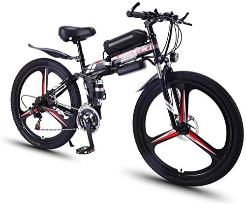 Folding Electric Mountain Bike : Electric Bikes, Steel Frame Folding Electric Bicycle Adult Mountain Bike 36v 13a 22mph 350w Automatic Headlight Professional 21 Speed Gears Foldable Bicycle Suitable for Travel and Leisure Activities,