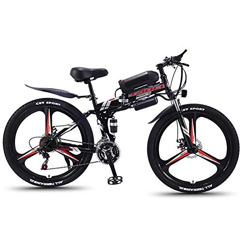 Folding Electric Mountain Bike : Electric Mountain Bike, 26 Inch Electric Bicycle - 350w Brushless Motor -36v Power-Grade Lithium Battery-High Carbon Steel Folding Frame - Suitable For Mountain And Road