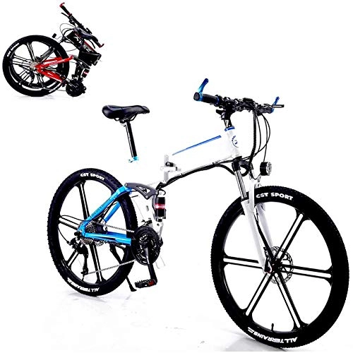 Folding Electric Mountain Bike : Electric Powerful Bicycle 26 In Electric Bike for Unisex with 350W 36V 8A Lithium Battery Folding Electric Mountain Bike 27 Speed Aluminum Alloy with Front and Rear Mechanical Disc Brakes Bicycle Dead