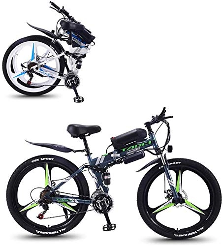 Folding Electric Mountain Bike : Electric Snow Bike, 26'' Folding Electric Mountain Bike, with Removable 36V 8AH / 10AH / 13AH Lithium-Ion Battery 350W Motor Electric Bike E-Bike 27 Speed Gear And Three Working Modes Lithium Battery Beac