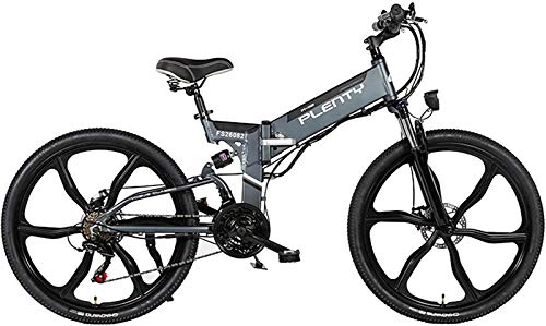 Folding Electric Mountain Bike : Electric Snow Bike, Electric Bikes for Adults 26" Folding Electric Bike 3-Mode 21-Speed Mountain Ebike with 350W Motor And LCD Meter Folding E-Bike MAX 24Mph Load Bearing 300Lb Easy To Travel Lithium