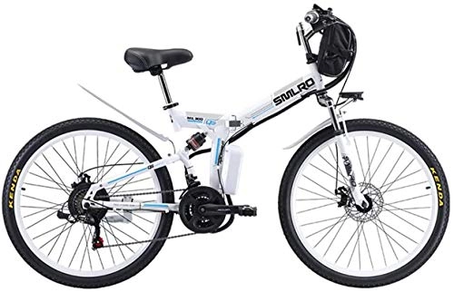 Folding Electric Mountain Bike : Electric Snow Bike, Electric Mountain Bike 26" Wheel Folding Ebike LED Display 21 Speed Electric Bicycle Commute Ebike 500W Motor, Three Modes Riding Assist, Portable Easy To Store for Adult Lithium B
