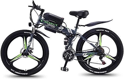Folding Electric Mountain Bike : Electric Snow Bike, Electric Mountain Bike, Folding 26-Inch Hybrid Bicycle / (36V8ah) 21 Speed 5 Speed Power System Mechanical Disc Brakes Lock, Front Fork Shock Absorption, Up To 35KM / H Lithium Bat